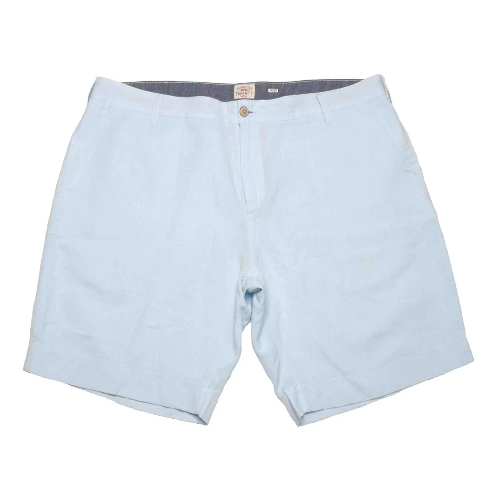 Faherty Malibu Light Blue Linen Blend Shorts 9
